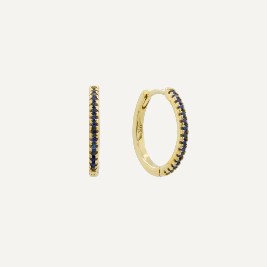 Blue Sapphire Huggie Hoop Large - Single